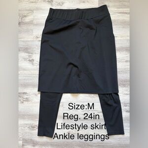 Women's Black Pencil Skirt with Attached Leggings - Lifestyle